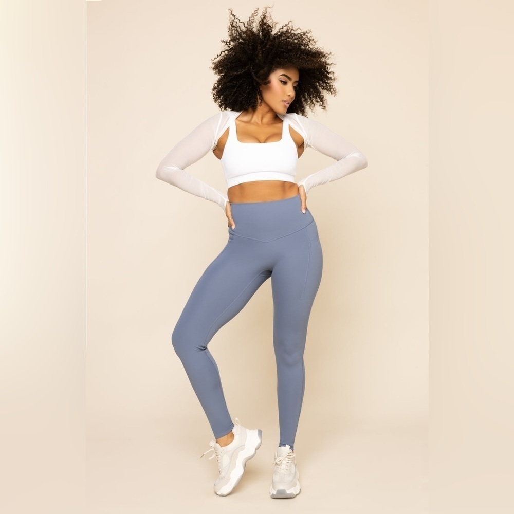 Popflex Supersculpt™ Leggings with Pockets 25” Blue Mist size XS